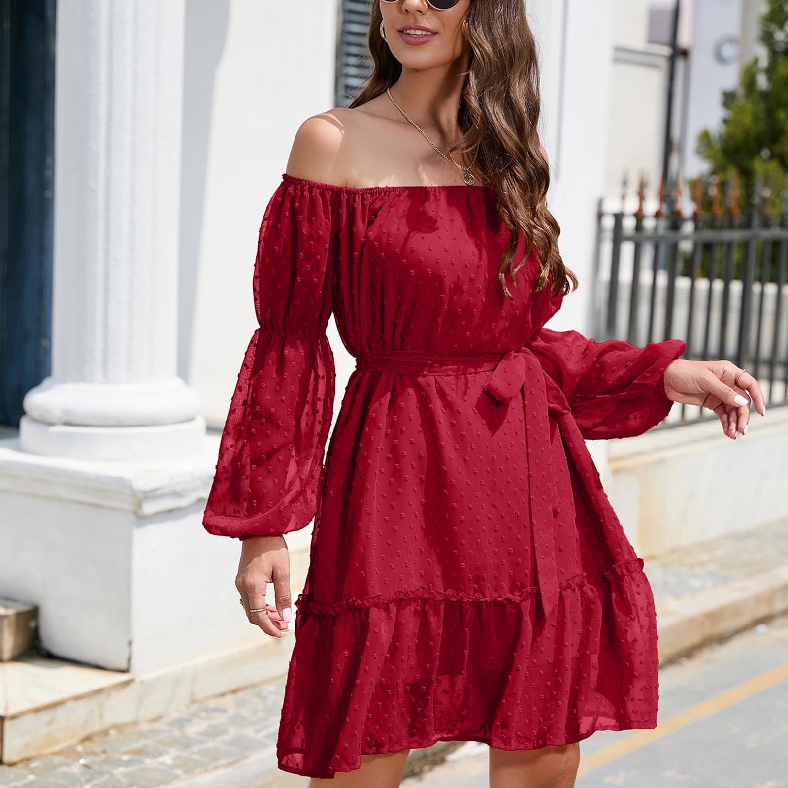 red summer dress